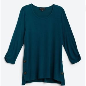 FORTUNE + IVY Aubrie Button Detail Knit Top